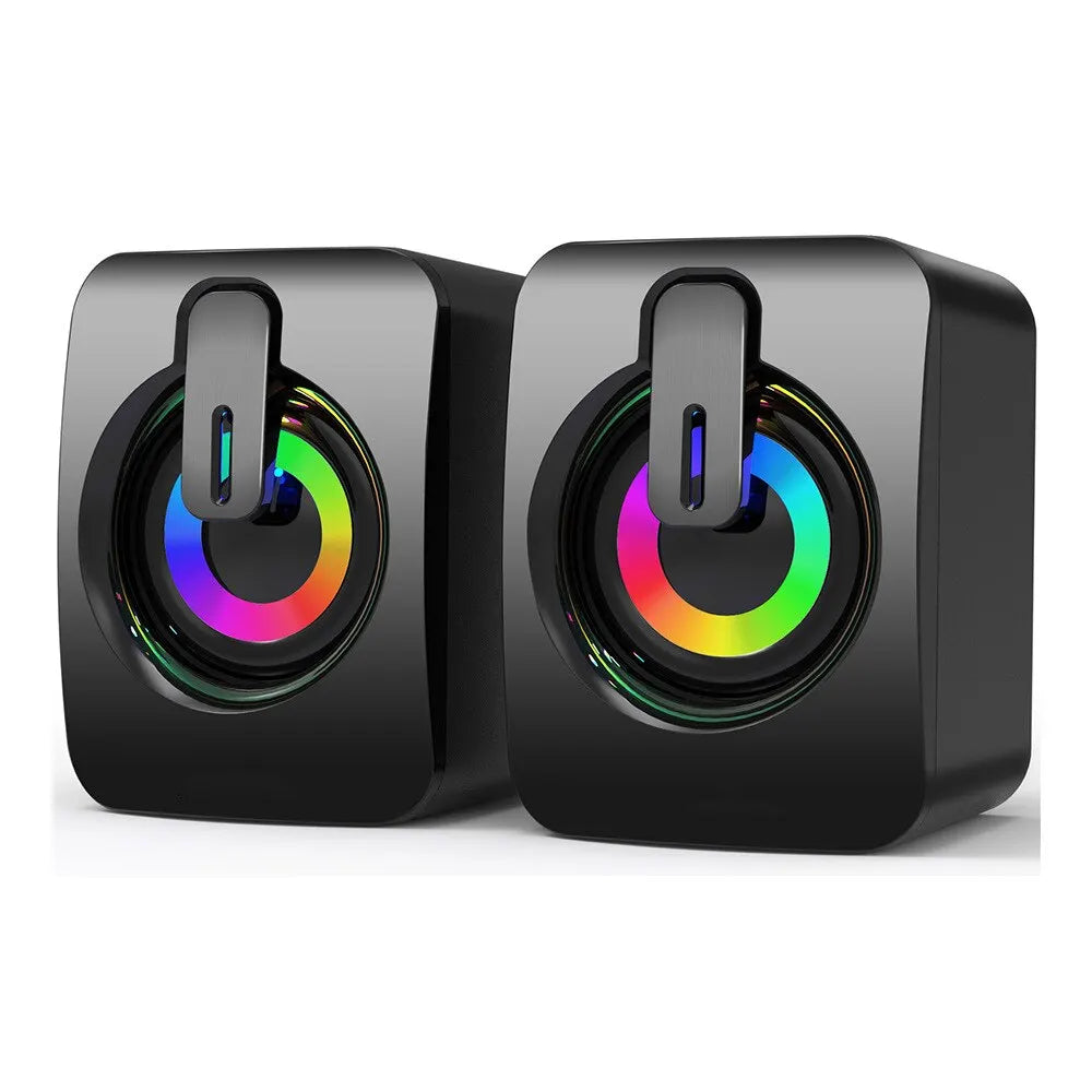 Computer Speakers PC Sound Box HIFI Stereo Microphone USB Wired Caixa De Som with LED Light For Desktop Computer - Slobuy