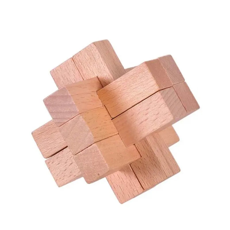 Confucius Lu Ban Lock Hexagonal Wooden Tangram Puzzle Board Puzzle Toys Children Adult IQ Relaxation Stress Relief Game Puzzle - Slobuy