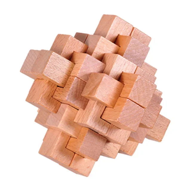 Confucius Lu Ban Lock Hexagonal Wooden Tangram Puzzle Board Puzzle Toys Children Adult IQ Relaxation Stress Relief Game Puzzle - Slobuy