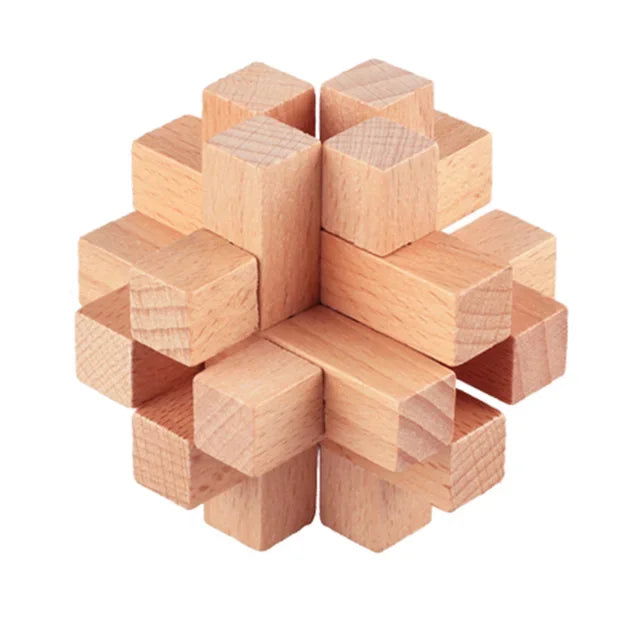 Confucius Lu Ban Lock Hexagonal Wooden Tangram Puzzle Board Puzzle Toys Children Adult IQ Relaxation Stress Relief Game Puzzle - Slobuy