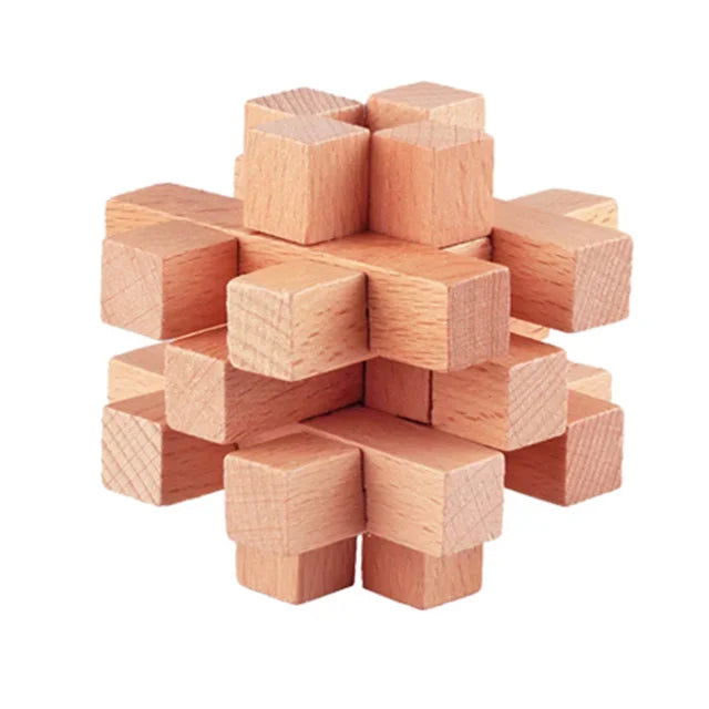 Confucius Lu Ban Lock Hexagonal Wooden Tangram Puzzle Board Puzzle Toys Children Adult IQ Relaxation Stress Relief Game Puzzle - Slobuy