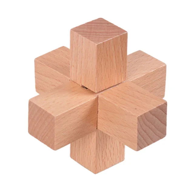 Confucius Lu Ban Lock Hexagonal Wooden Tangram Puzzle Board Puzzle Toys Children Adult IQ Relaxation Stress Relief Game Puzzle - Slobuy
