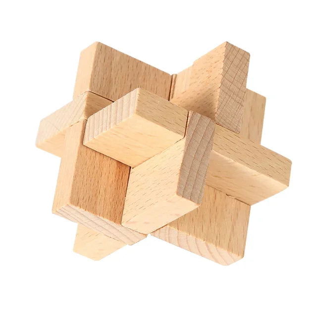 Confucius Lu Ban Lock Hexagonal Wooden Tangram Puzzle Board Puzzle Toys Children Adult IQ Relaxation Stress Relief Game Puzzle - Slobuy