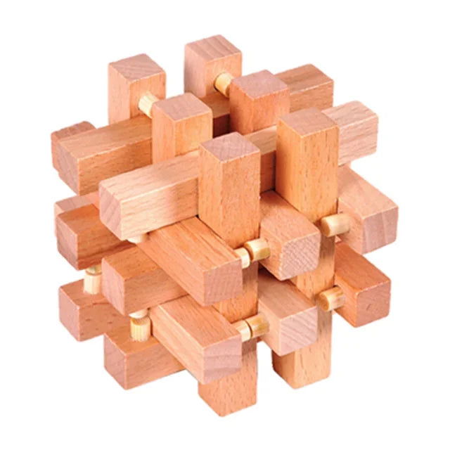 Confucius Lu Ban Lock Hexagonal Wooden Tangram Puzzle Board Puzzle Toys Children Adult IQ Relaxation Stress Relief Game Puzzle - Slobuy