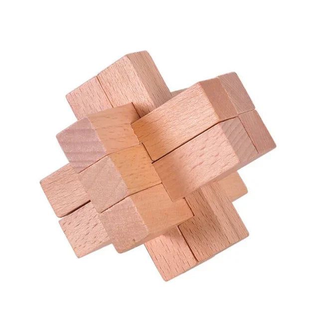 Confucius Lu Ban Lock Hexagonal Wooden Tangram Puzzle Board Puzzle Toys Children Adult IQ Relaxation Stress Relief Game Puzzle - Slobuy
