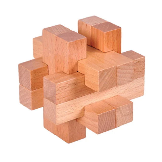 Confucius Lu Ban Lock Hexagonal Wooden Tangram Puzzle Board Puzzle Toys Children Adult IQ Relaxation Stress Relief Game Puzzle - Slobuy