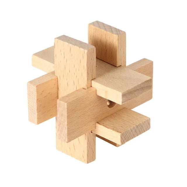 Confucius Lu Ban Lock Hexagonal Wooden Tangram Puzzle Board Puzzle Toys Children Adult IQ Relaxation Stress Relief Game Puzzle - Slobuy