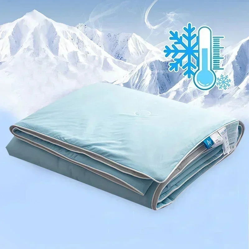 Cooling Blanket for Bed Silky Air Condition Comforter Lightweight Cooled Summer Quilt with Double Side Cold & Cooling Fabric - Slobuy