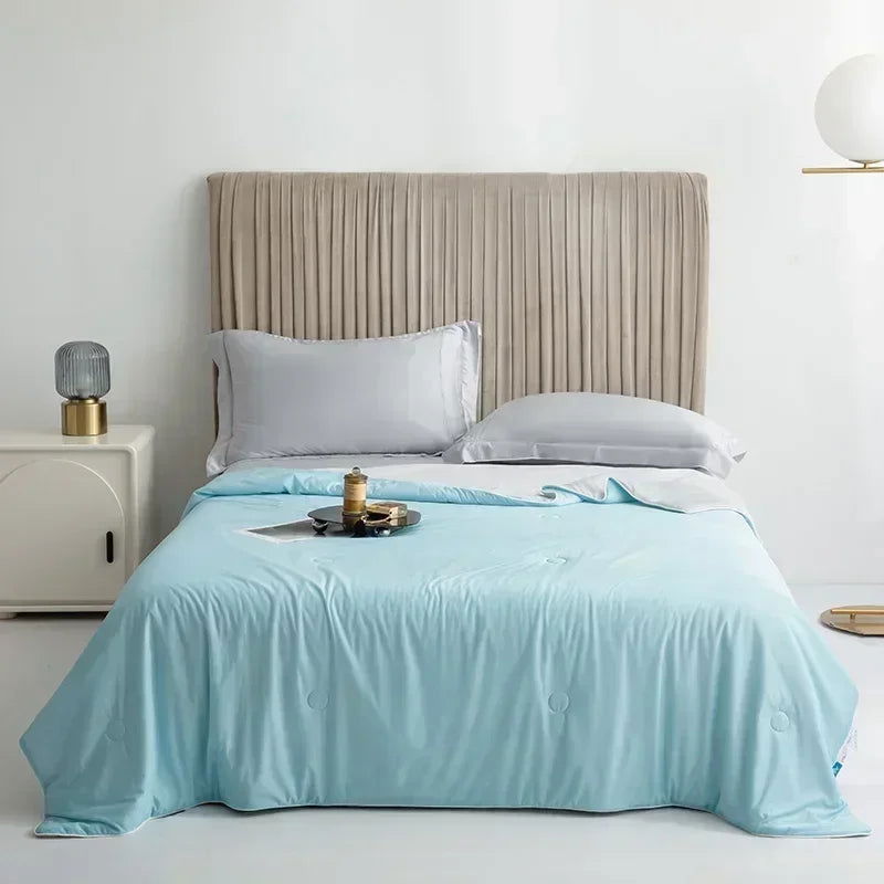 Cooling Blanket for Bed Silky Air Condition Comforter Lightweight Cooled Summer Quilt with Double Side Cold & Cooling Fabric - Slobuy