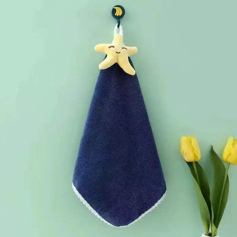 Coral Fleece Hangable Thicken Towel CartoonTowel Cute Absorbent Hand Towels Cleaning Cloth Rag Handkerchief - Slobuy