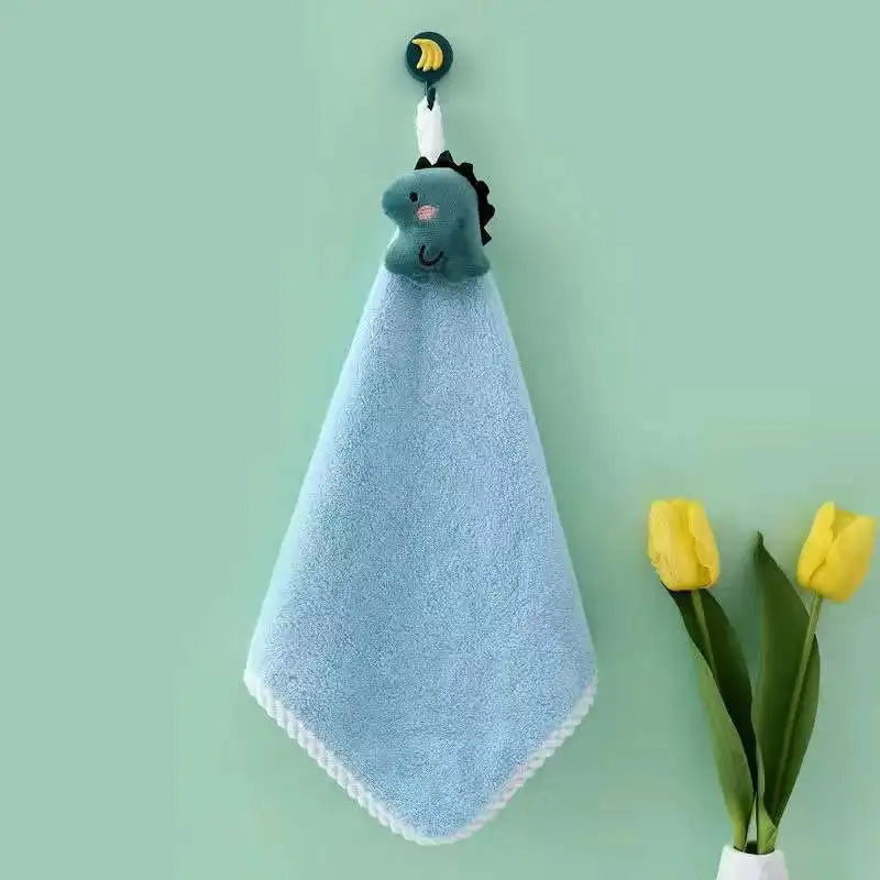 Coral Fleece Hangable Thicken Towel CartoonTowel Cute Absorbent Hand Towels Cleaning Cloth Rag Handkerchief - Slobuy