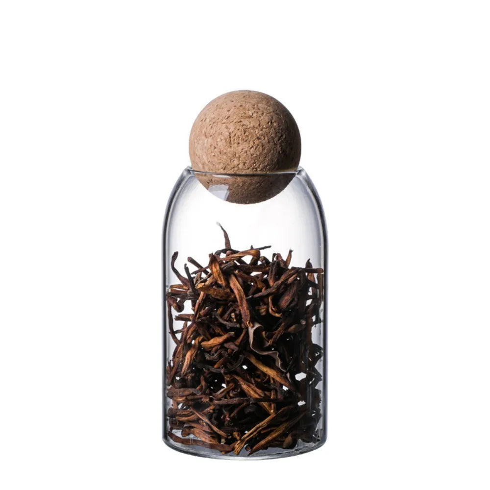Cork Stopper Glass Sealed Jar Coffee Beans Dried Fruit Storage Box Kitchen Food Multigrain Storage Jar Creative Cork Tea Jar - Slobuy