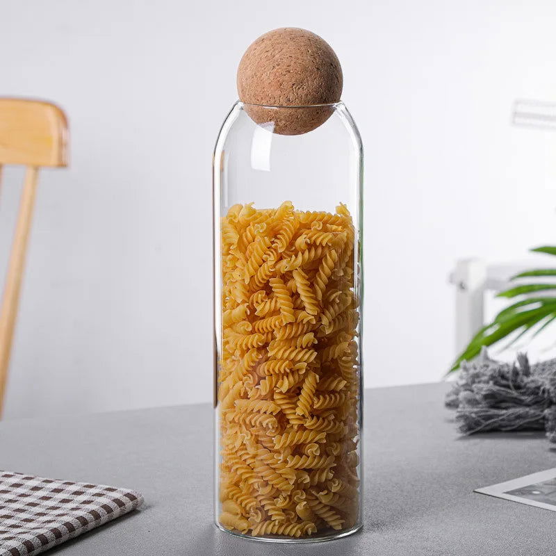 Cork Stopper Glass Sealed Jar Coffee Beans Dried Fruit Storage Box Kitchen Food Multigrain Storage Jar Creative Cork Tea Jar - Slobuy