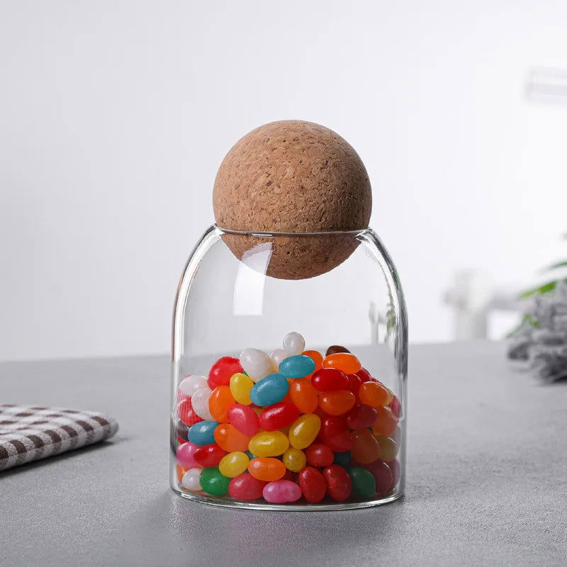 Cork Stopper Glass Sealed Jar Coffee Beans Dried Fruit Storage Box Kitchen Food Multigrain Storage Jar Creative Cork Tea Jar - Slobuy