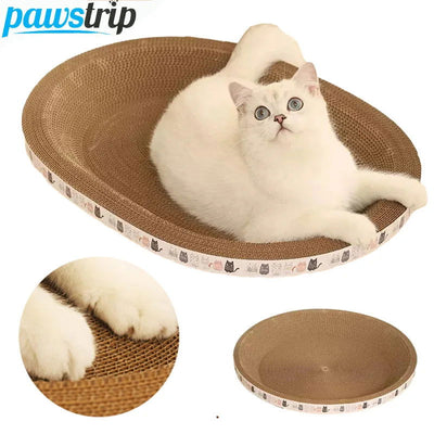 Corrugated Cat Scratcher Cat Scrapers Round Oval Grinding Claw Toys for Cats Wear-Resistant Cat Bed Nest Cat Accessories - Slobuy