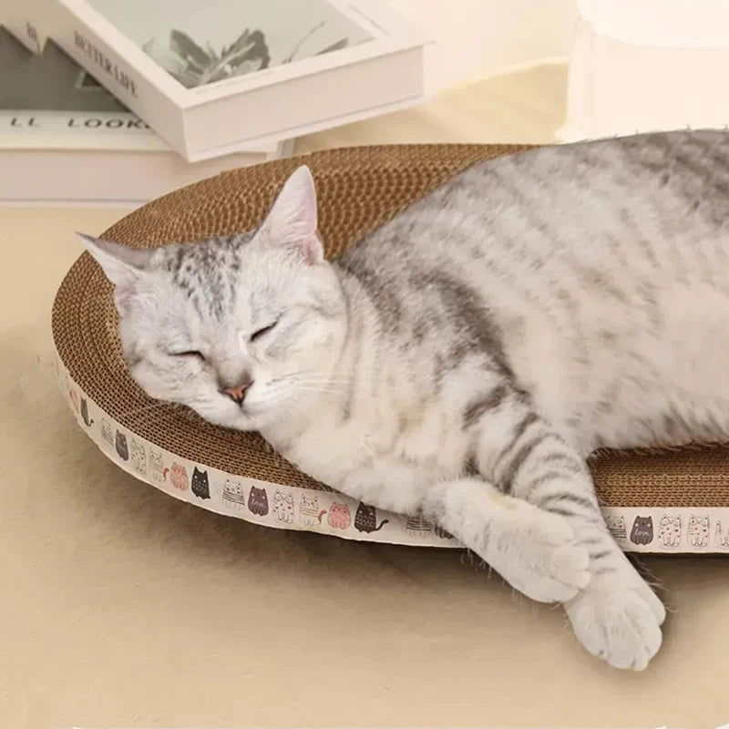 Corrugated Cat Scratcher Cat Scrapers Round Oval Grinding Claw Toys for Cats Wear-Resistant Cat Bed Nest Cat Accessories - Slobuy