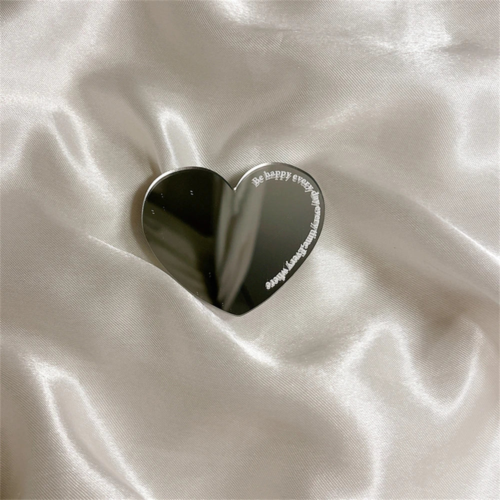 Cosmetic Love Heart Make Up Mirror Bracket Phone Grip Tok Griptok Korea Holder Ring For iPhone 15 Accessories Phone Stand Holder - Slobuy