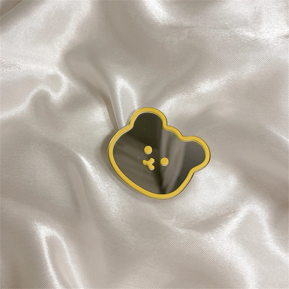 Cosmetic Love Heart Make Up Mirror Bracket Phone Grip Tok Griptok Korea Holder Ring For iPhone 15 Accessories Phone Stand Holder - Slobuy