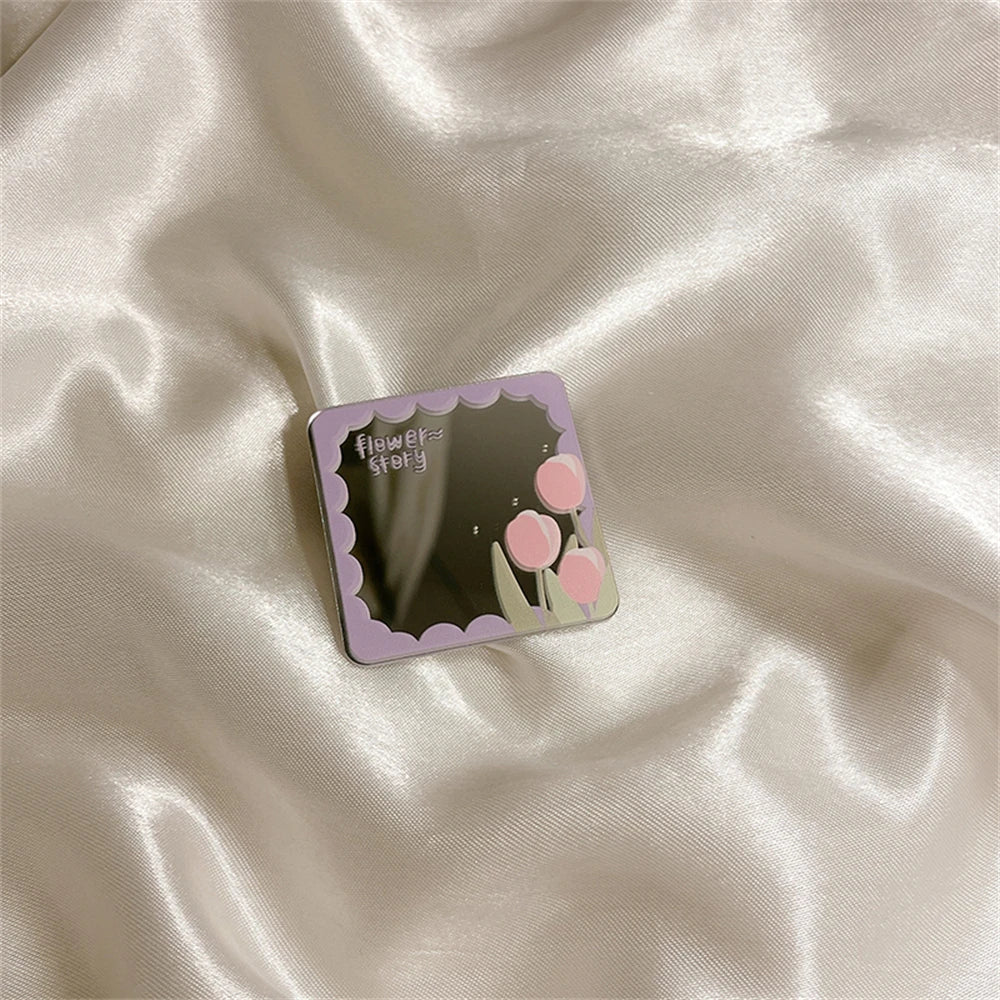 Cosmetic Love Heart Make Up Mirror Bracket Phone Grip Tok Griptok Korea Holder Ring For iPhone 15 Accessories Phone Stand Holder - Slobuy