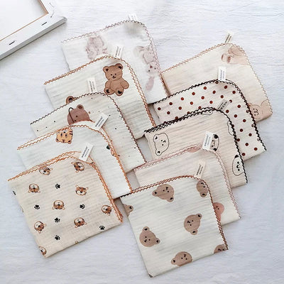 Cotton Baby Face Towel Newborn Baby Items 4 Layer Muslin Baby Bibs Handkerchief Soft Saliva Towel Triangle Feeding Burp Cloths - Slobuy