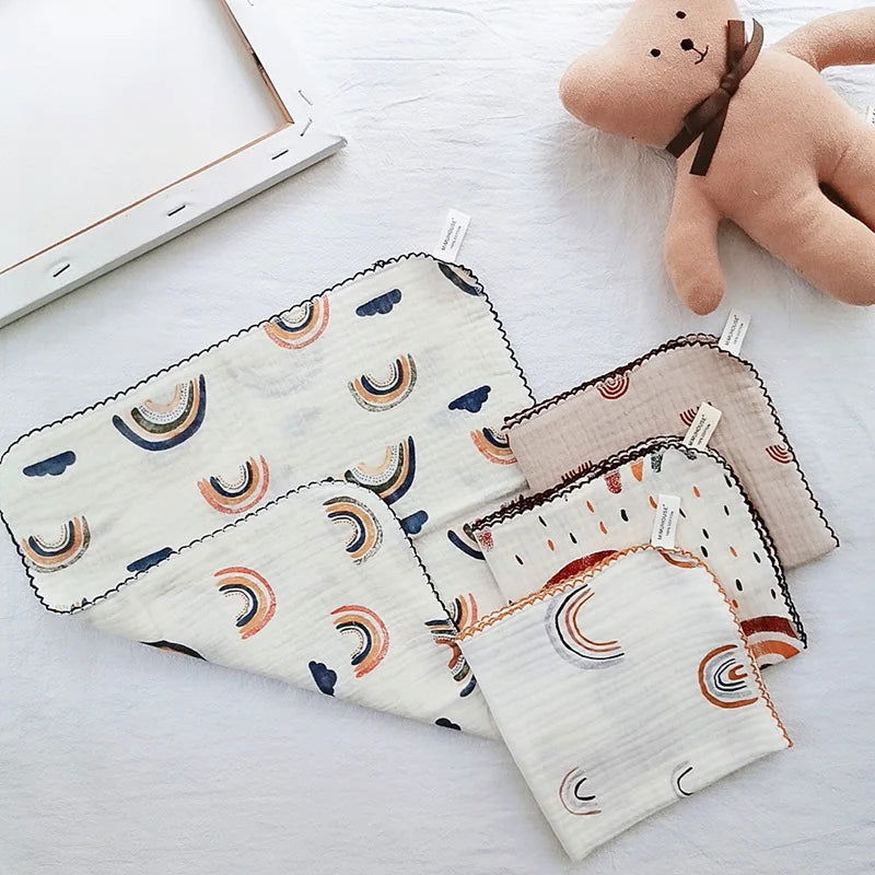Cotton Baby Face Towel Newborn Baby Items 4 Layer Muslin Baby Bibs Handkerchief Soft Saliva Towel Triangle Feeding Burp Cloths - Slobuy