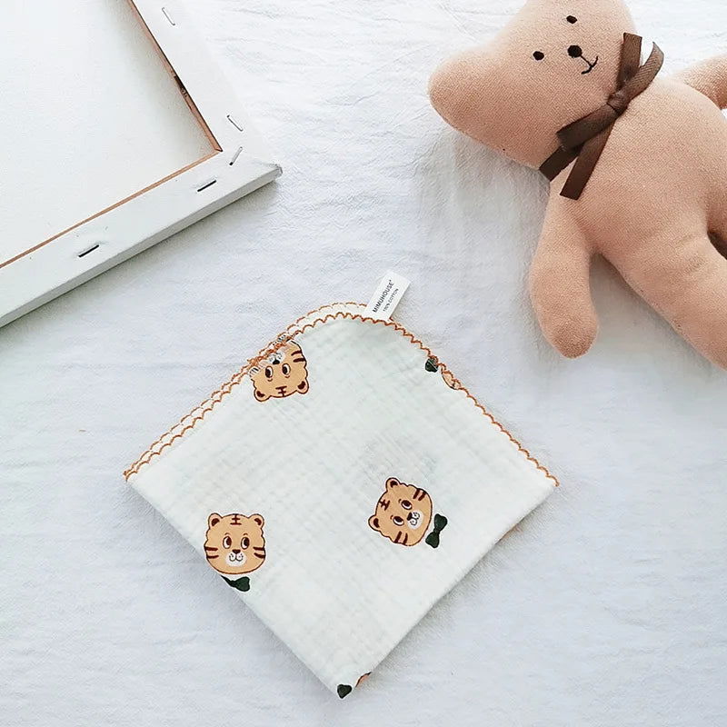 Cotton Baby Face Towel Newborn Baby Items 4 Layer Muslin Baby Bibs Handkerchief Soft Saliva Towel Triangle Feeding Burp Cloths - Slobuy