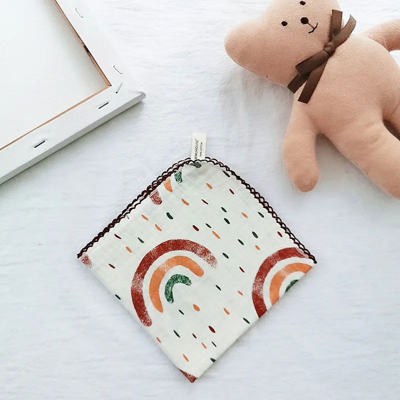 Cotton Baby Face Towel Newborn Baby Items 4 Layer Muslin Baby Bibs Handkerchief Soft Saliva Towel Triangle Feeding Burp Cloths - Slobuy