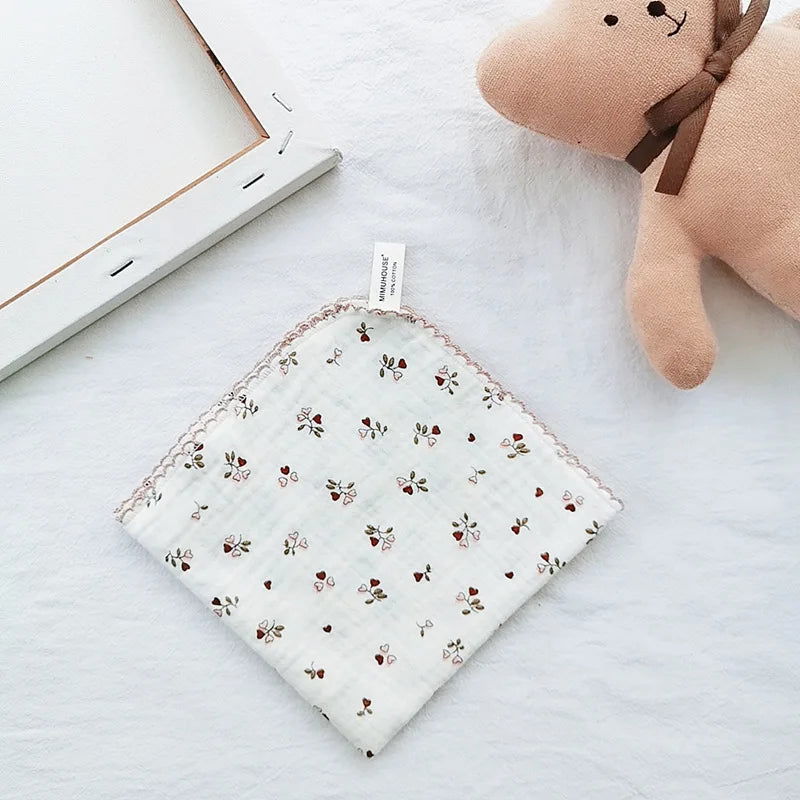 Cotton Baby Face Towel Newborn Baby Items 4 Layer Muslin Baby Bibs Handkerchief Soft Saliva Towel Triangle Feeding Burp Cloths - Slobuy