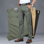 Cotton Casual Pants Mens Clothing Straight Business Green Black Khaki Trousers Male Brand 2023 - Slobuy