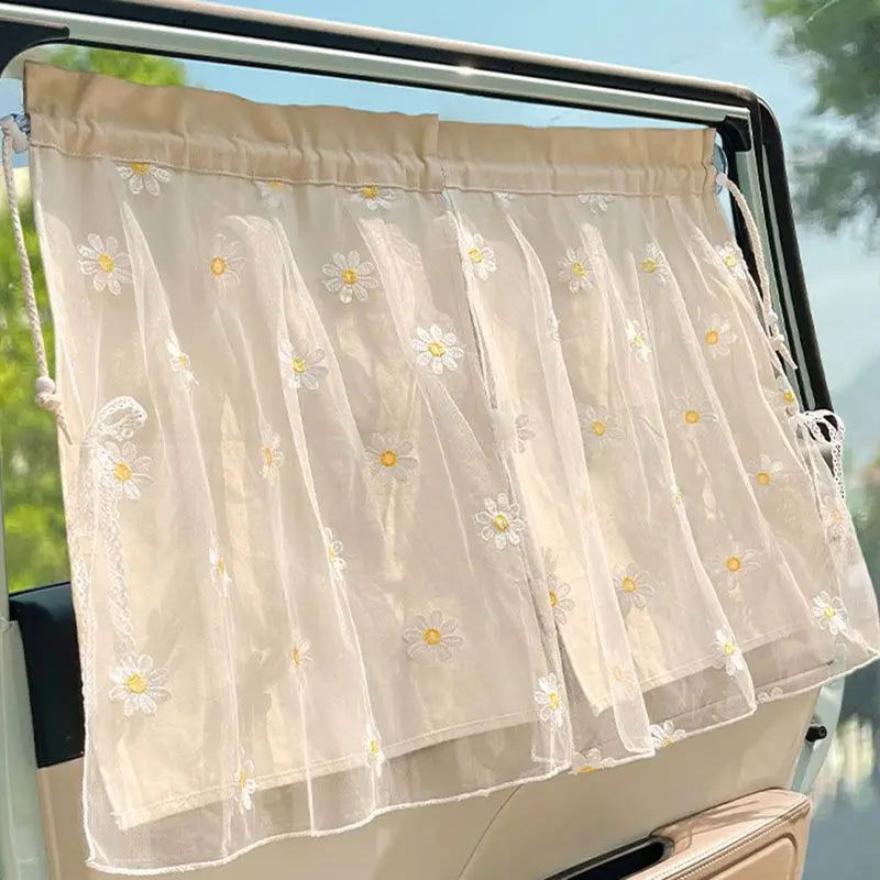 Cotton Embroidered Universal Car Curtain Cover Newborn Baby Side Window Sunshade Curtain UV Protection for Kids Travel Outdoor - Slobuy