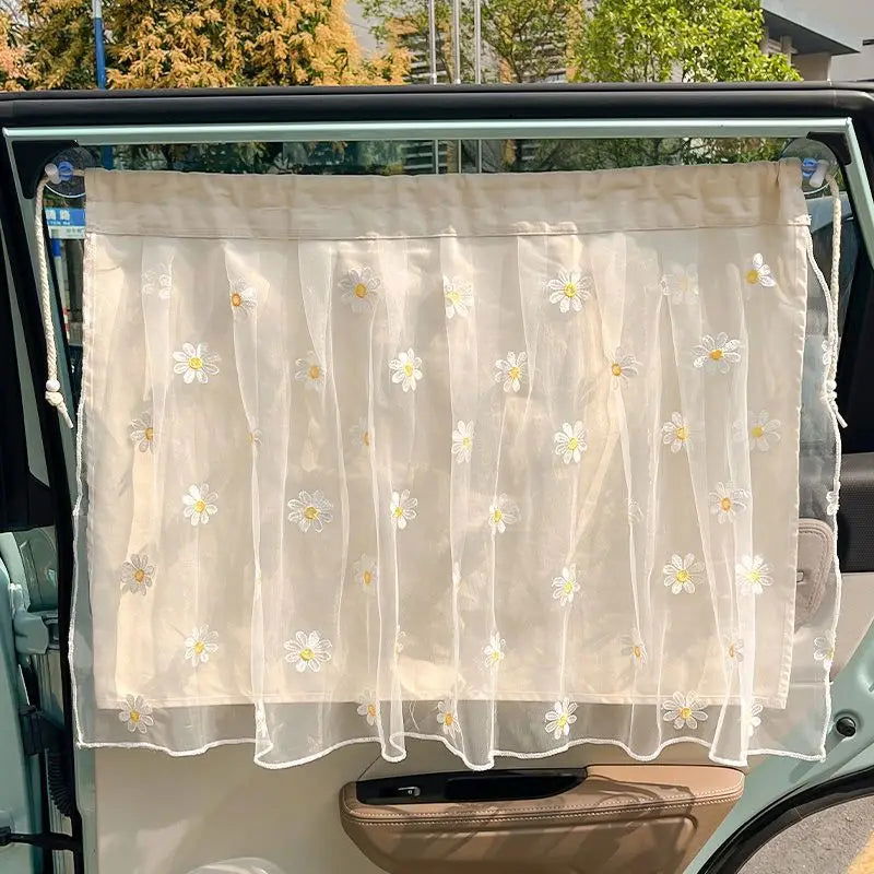 Cotton Embroidered Universal Car Curtain Cover Newborn Baby Side Window Sunshade Curtain UV Protection for Kids Travel Outdoor - Slobuy
