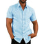 Cotton Linen Hot Sale Men's Short-Sleeved Shirts Summer Solid Color Turn-down collar Casual Beach Style Plus Size - Slobuy