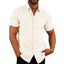 Cotton Linen Hot Sale Men's Short-Sleeved Shirts Summer Solid Color Turn-down collar Casual Beach Style Plus Size - Slobuy