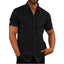 Cotton Linen Hot Sale Men's Short-Sleeved Shirts Summer Solid Color Turn-down collar Casual Beach Style Plus Size - Slobuy