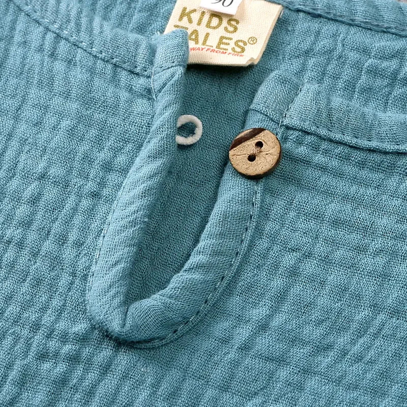 Cotton Linen Kids Clothes Girls Outfit Summer Boy Clothing Sets Solid Color Short Sleeve Tops Shorts Children Clothing 2-7 Years - Slobuy