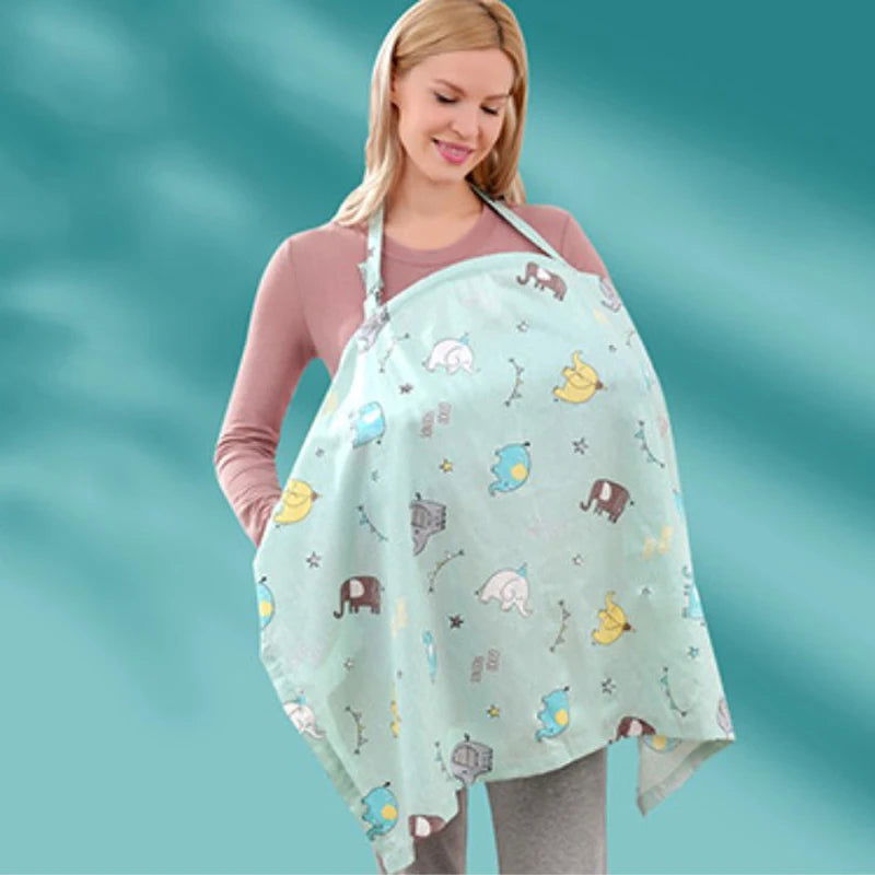 Cotton Mother Cape Blanket Nursing Apron Carseat Stoller Cover Lactation Maternity Clothes For Baby Breastfeeding Accessories - Slobuy