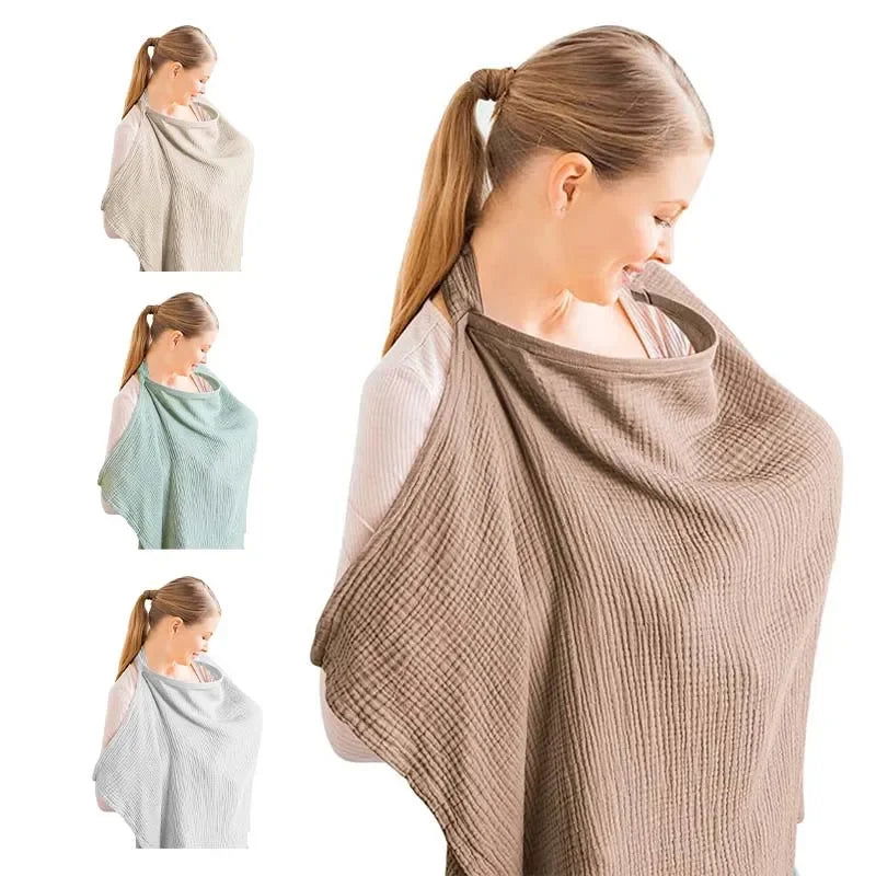 Cotton Mother Cape Blanket Nursing Apron Carseat Stoller Cover Lactation Maternity Clothes For Baby Breastfeeding Accessories - Slobuy