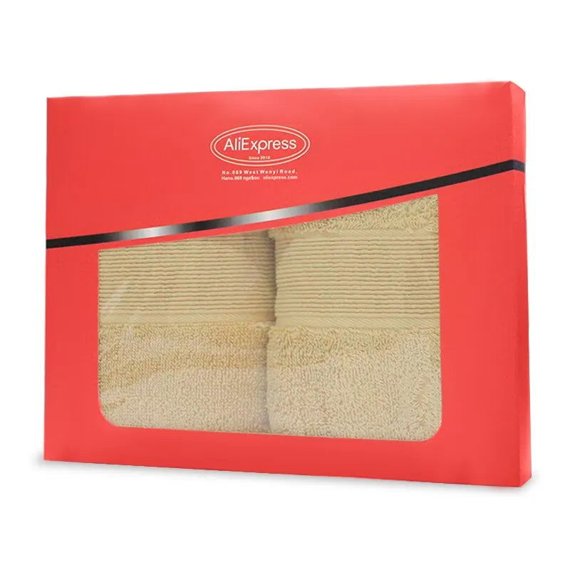 Cotton Towel Bathroom Face Towel Strong Absorbent Soft Non-shedding Adult Towel Thickened Box in Two Packs - Slobuy