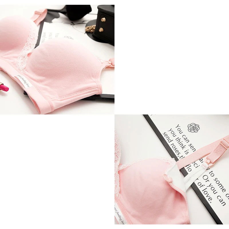 Cotton Wirefree Nursing Clothing Breastfeeding Bra for Pregnant Women Pregnancy Breast Sleep Underwear Soutien Gorge Allaitement - Slobuy