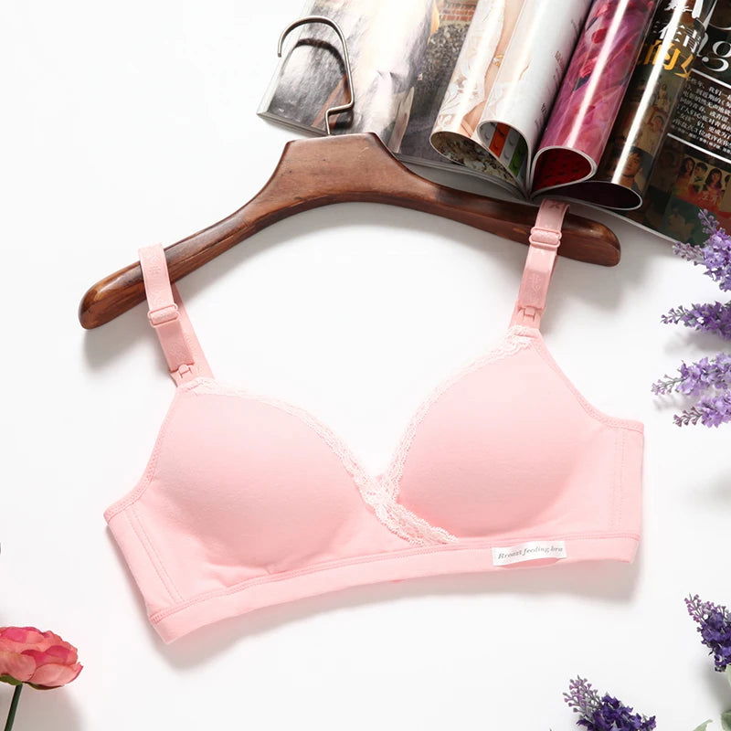 Cotton Wirefree Nursing Clothing Breastfeeding Bra for Pregnant Women Pregnancy Breast Sleep Underwear Soutien Gorge Allaitement - Slobuy