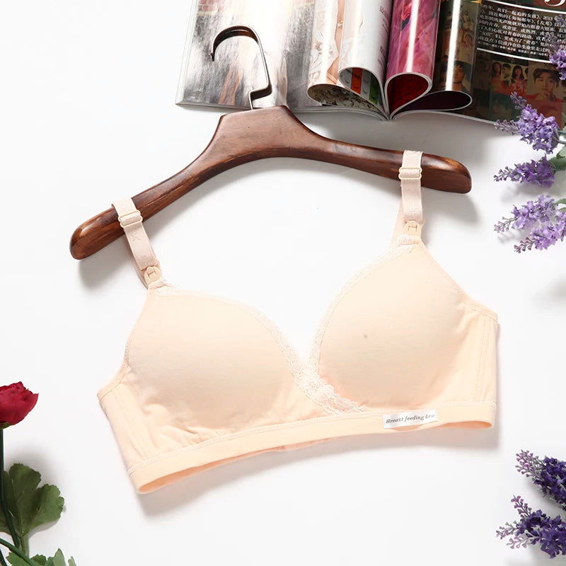 Cotton Wirefree Nursing Clothing Breastfeeding Bra for Pregnant Women Pregnancy Breast Sleep Underwear Soutien Gorge Allaitement - Slobuy