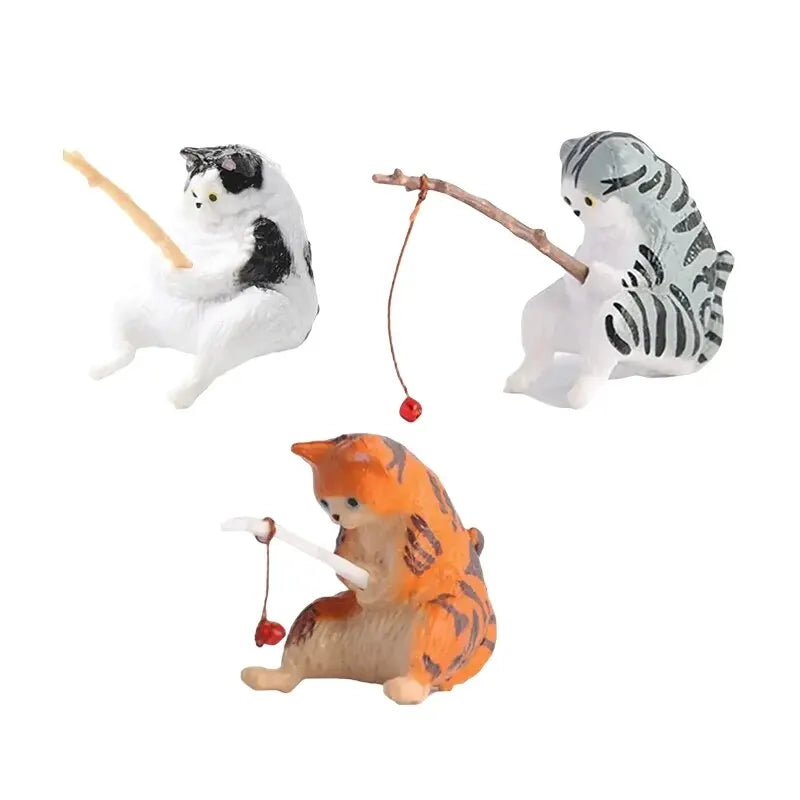 Creative Aquarium Decoration 8 Style Small Fishing Cat Aquarium Accessories Landscaping Ornament Fish Tank Accessories Diy - Slobuy