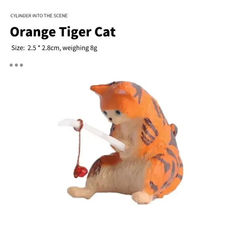 Creative Aquarium Decoration 8 Style Small Fishing Cat Aquarium Accessories Landscaping Ornament Fish Tank Accessories Diy - Slobuy