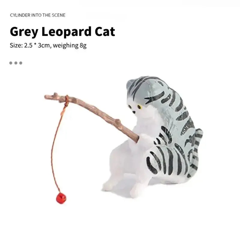 Creative Aquarium Decoration 8 Style Small Fishing Cat Aquarium Accessories Landscaping Ornament Fish Tank Accessories Diy - Slobuy