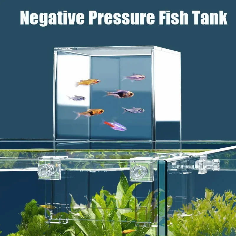Creative Aquarium Negative Pressure Fish Tank Ecological Aquarium Landscape Decoration Small Fish Tank Fish Tank Bowl Isolation - Slobuy