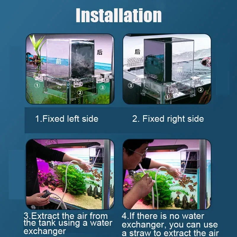 Creative Aquarium Negative Pressure Fish Tank Ecological Aquarium Landscape Decoration Small Fish Tank Fish Tank Bowl Isolation - Slobuy