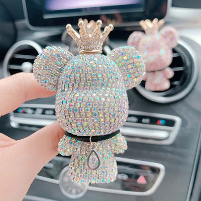 Creative Crown Diamond Cute Bear Car Fragrance Perfume Clip Air Outlet Aroma Air Fresher Decoration Accessories Aromatherapy - Slobuy