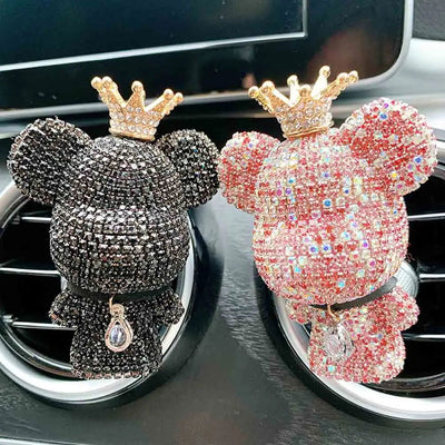 Creative Crown Diamond Cute Bear Car Fragrance Perfume Clip Air Outlet Aroma Air Fresher Decoration Accessories Aromatherapy - Slobuy