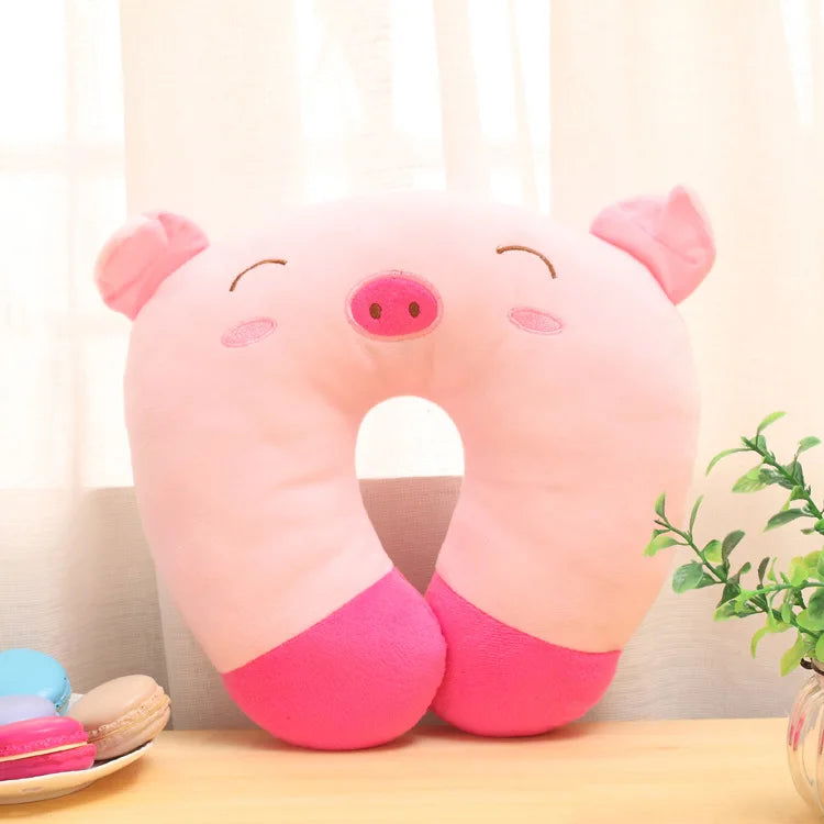 Creative Cute Animal Panda Cat Bear Plush U-shaped Pillow Cervical Spine Neck Travel Portable Home Office for Children Lovely - Slobuy