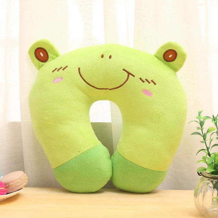 Creative Cute Animal Panda Cat Bear Plush U-shaped Pillow Cervical Spine Neck Travel Portable Home Office for Children Lovely - Slobuy